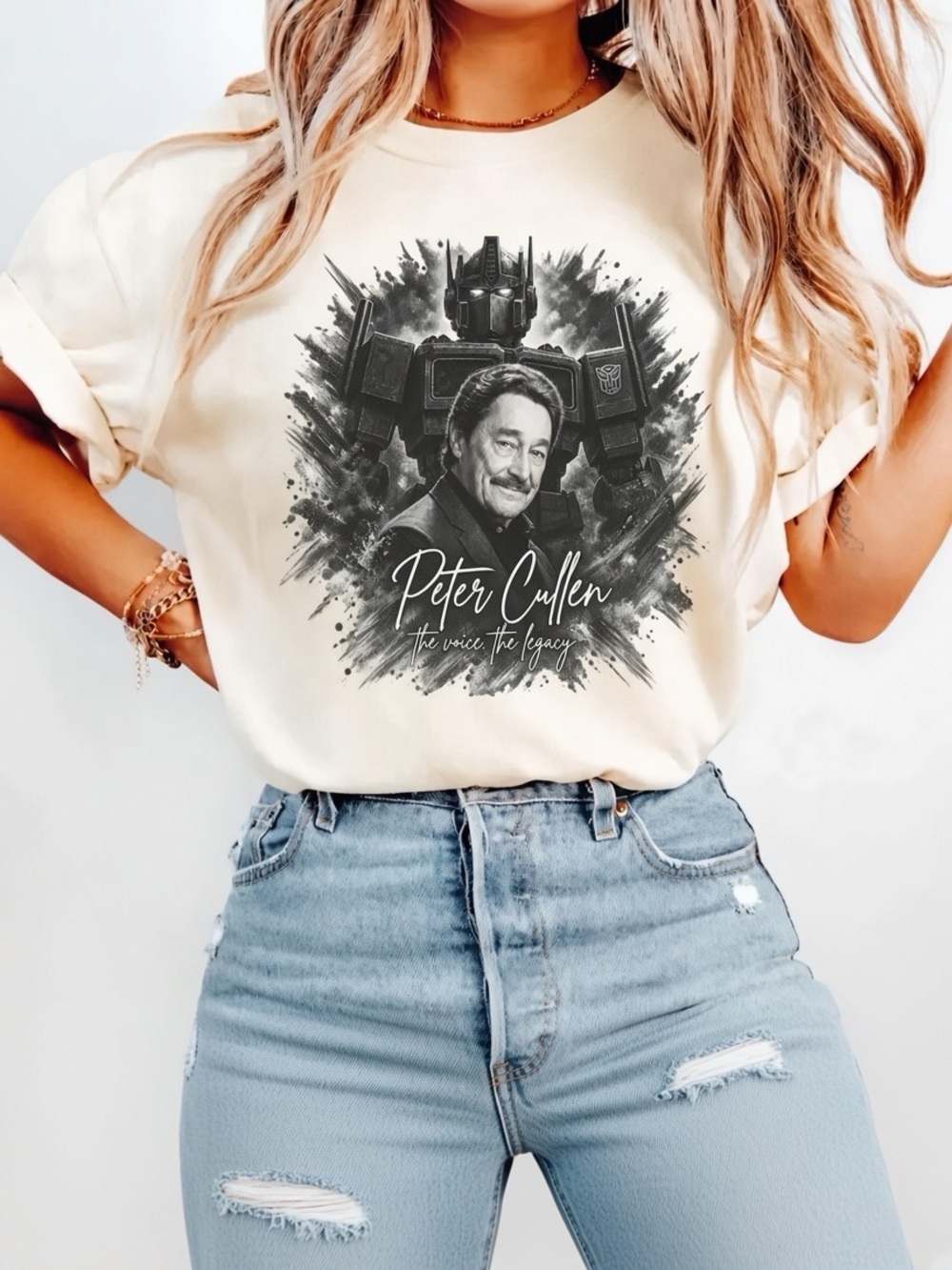 Peter Cullen Tribute Comfort Color Tee, 80s Pop Culture Memorial Tribute Shirt